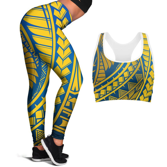 Polynesian Hibiscus Seamless Yoga Set Sports Bras Leggings 2 Piece Set Women Workout Clothes Workout Set for Gym Jogging Fitness - Allen Fitness