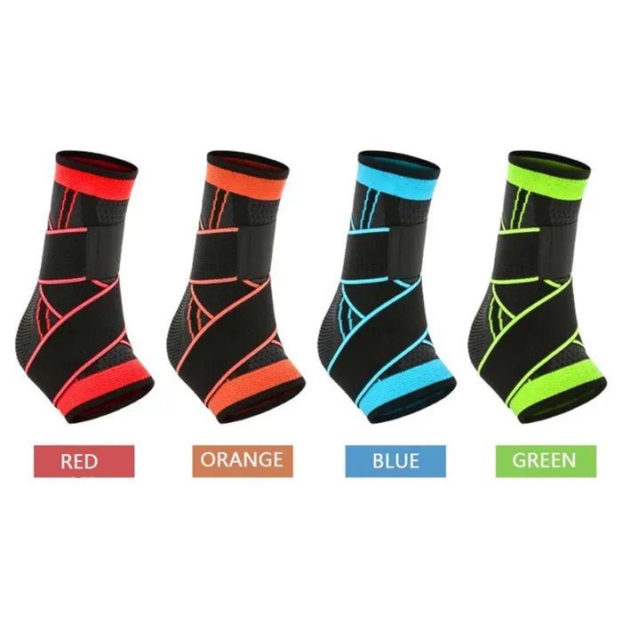 Compression Ankle Support Brace - Adjustable Ankle Straps for Gym & Sports Protection - Allen - Fitness