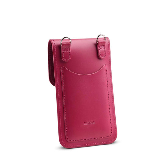 Handmade Leather Mobile Phone Pouch Plus - Magenta - Allen - Fitness