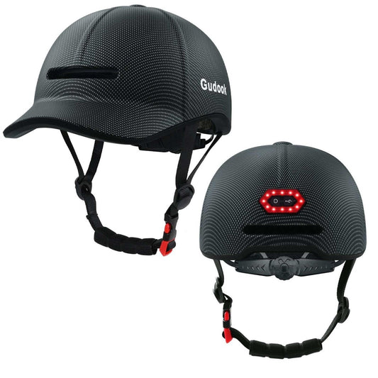 High - end LED Rechargeable Rear Lamp City Recreational Bicycle Riding Peaked Cap Helmet - Allen - Fitness