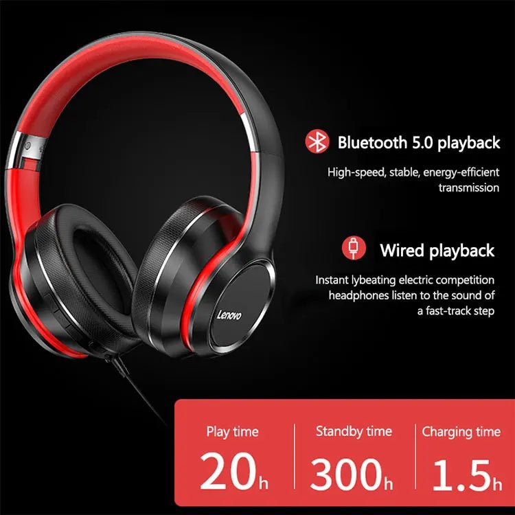Lenovo HD200 Game speakerphones ear buds wireless gaming headset over - ear bluetooth headphones for mobile earphone with speaker - Allen - Fitness