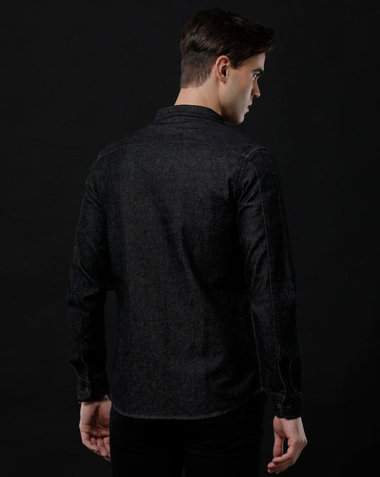 Men's Denim Casual Shirt - Slim Fit Full Sleeve Washed Shirt by Temple Of Denim - Allen - Fitness