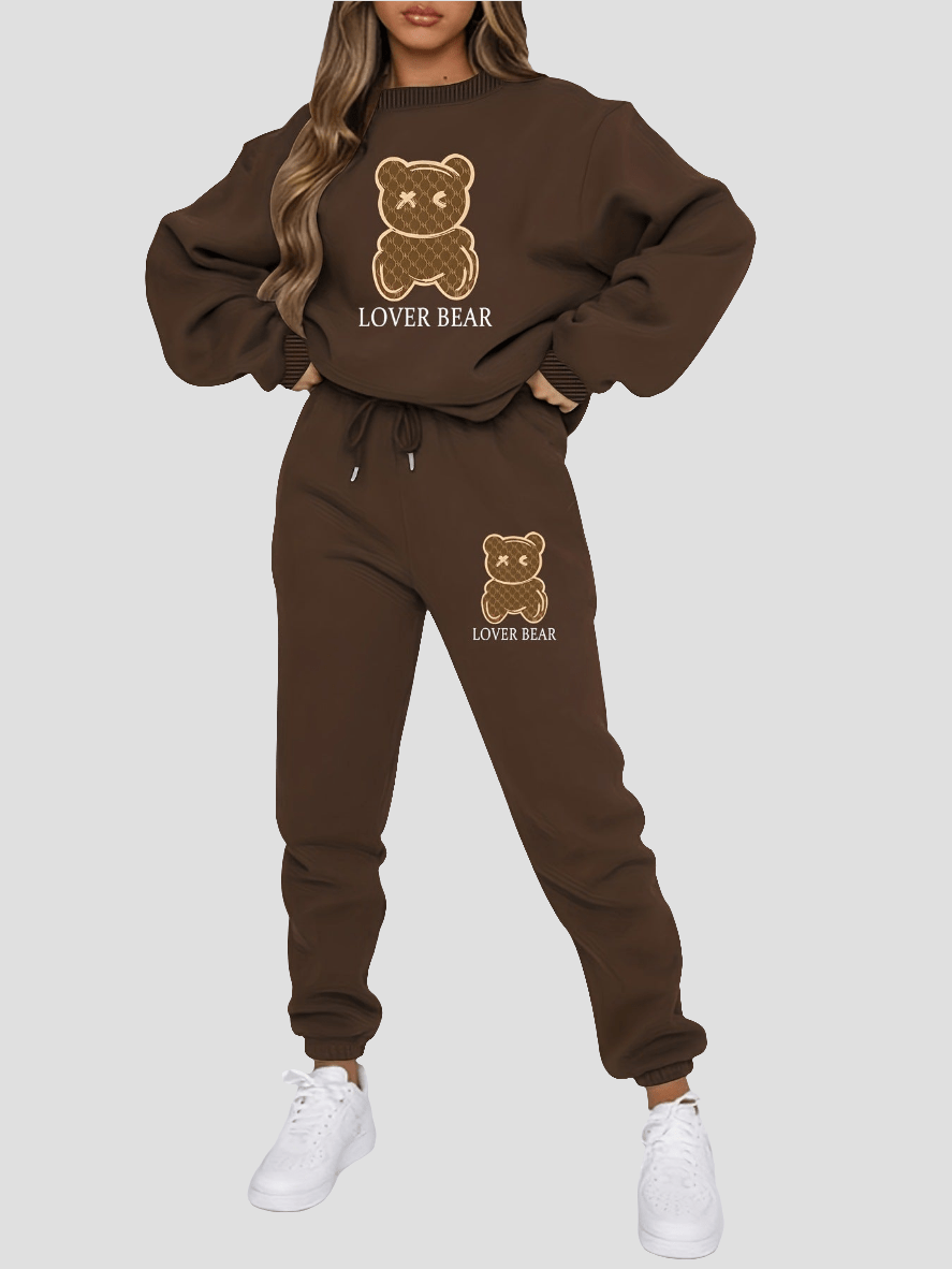 Women's Sportswear Set - Casual 2 - Piece Suit with 3D Effect, Long Sleeve and Trousers - Allen - Fitness