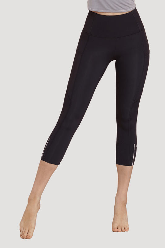 Women's Stylish Athletic Leggings with Silkiflex™ Fabric - 21.5" Reflective Fitness Leggings - Allen - Fitness