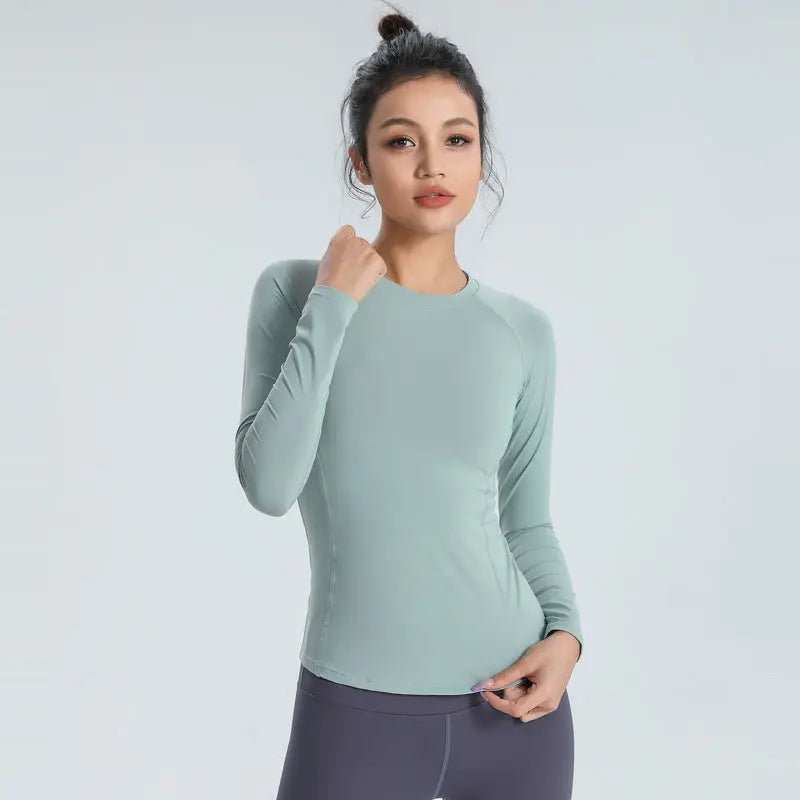 ALO Yoga Long-Sleeved Top for Women - Breathable Slim Fit Sports Fitness Clothes in Multiple Colors - Allen-Fitness