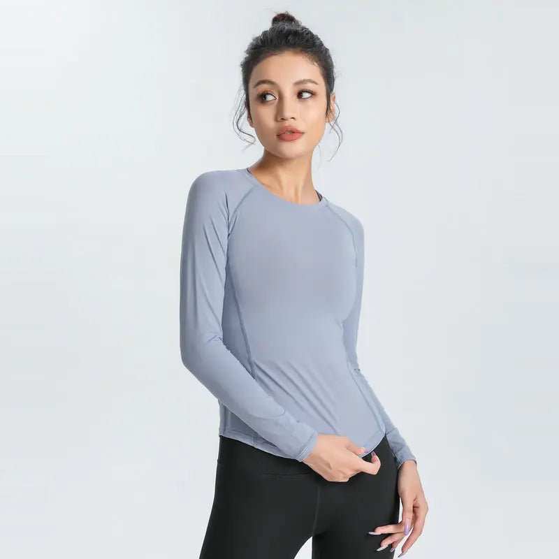 ALO Yoga Long-Sleeved Top for Women - Breathable Slim Fit Sports Fitness Clothes in Multiple Colors - Allen-Fitness