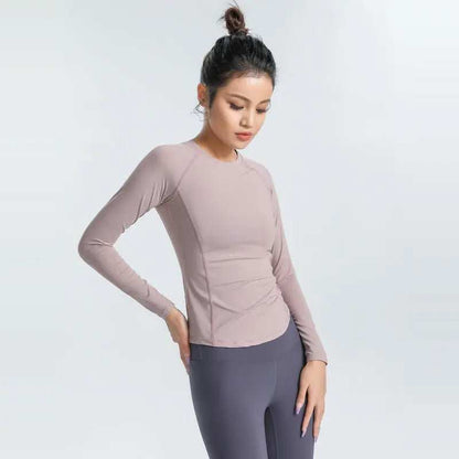 ALO Yoga Long-Sleeved Top for Women - Breathable Slim Fit Sports Fitness Clothes in Multiple Colors - Allen-Fitness