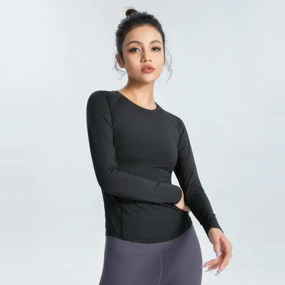 ALO Yoga Long-Sleeved Top for Women - Breathable Slim Fit Sports Fitness Clothes in Multiple Colors - Allen-Fitness