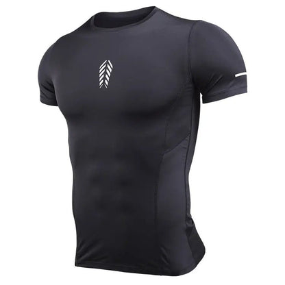 Custom Short Sleeve Sports Tops Seamless Dry Fit Sports Mens Compression Gym Wear Men Gym Tights Gym Fitness Wear - Allen-Fitness