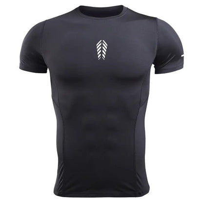 Custom Short Sleeve Sports Tops Seamless Dry Fit Sports Mens Compression Gym Wear Men Gym Tights Gym Fitness Wear - Allen-Fitness