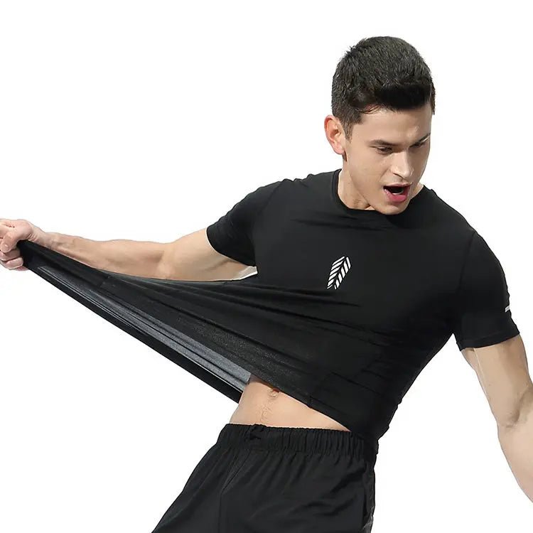 Custom Short Sleeve Sports Tops Seamless Dry Fit Sports Mens Compression Gym Wear Men Gym Tights Gym Fitness Wear - Allen-Fitness