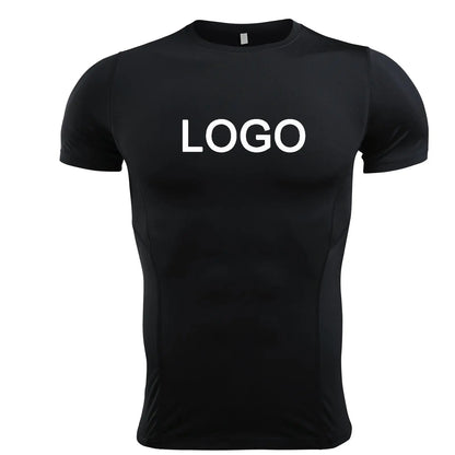 Custom Short Sleeve Sports Tops Seamless Dry Fit Sports Mens Compression Gym Wear Men Gym Tights Gym Fitness Wear - Allen-Fitness