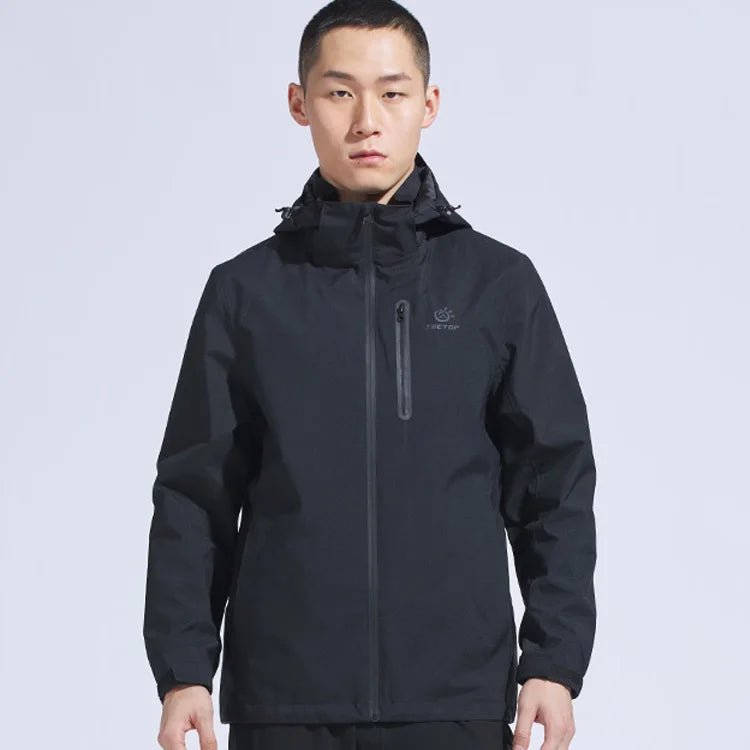 Man Winter Outdoor Rain Waterproof Hiking Jacket Heat Sealed Camo Print Hoodie Jacket - Allen Fitness