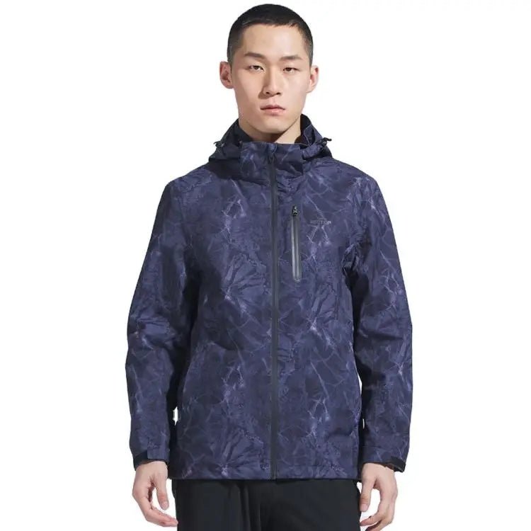 Man Winter Outdoor Rain Waterproof Hiking Jacket Heat Sealed Camo Print Hoodie Jacket - Allen Fitness