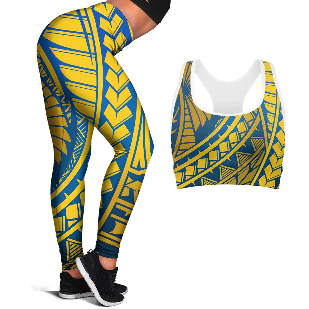 Polynesian Hibiscus Seamless Yoga Set Sports Bras Leggings 2 Piece Set Women Workout Clothes Workout Set for Gym Jogging Fitness - Allen Fitness