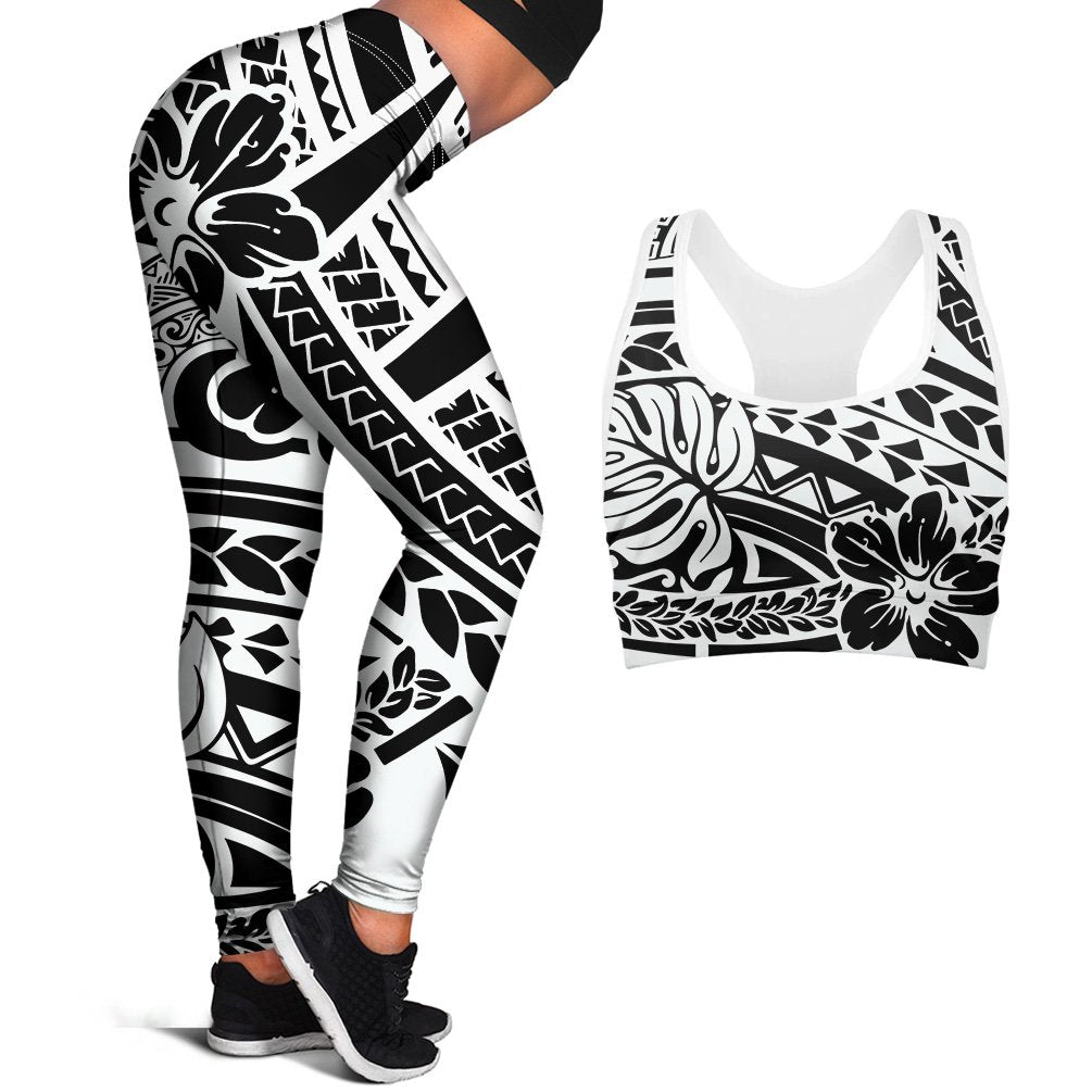 Polynesian Hibiscus Seamless Yoga Set Sports Bras Leggings 2 Piece Set Women Workout Clothes Workout Set for Gym Jogging Fitness - Allen Fitness
