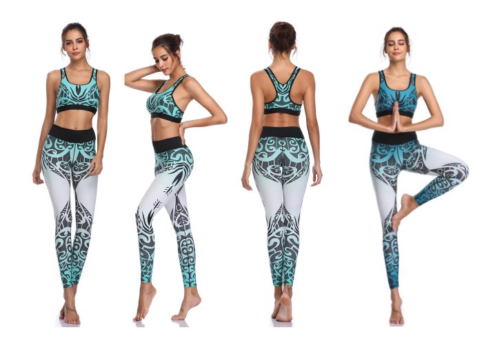 Polynesian Hibiscus Seamless Yoga Set Sports Bras Leggings 2 Piece Set Women Workout Clothes Workout Set for Gym Jogging Fitness - Allen Fitness