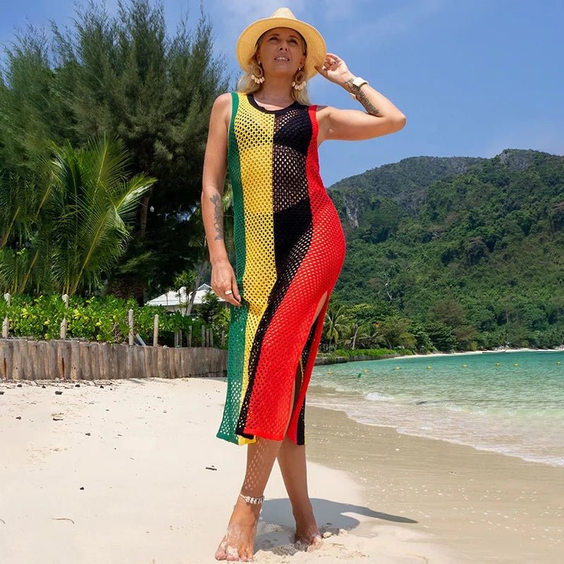 New beach blouse vest knitwear seaside vacation wholesale rasta fabrics clothing Bikini swimwear - Allen-Fitness