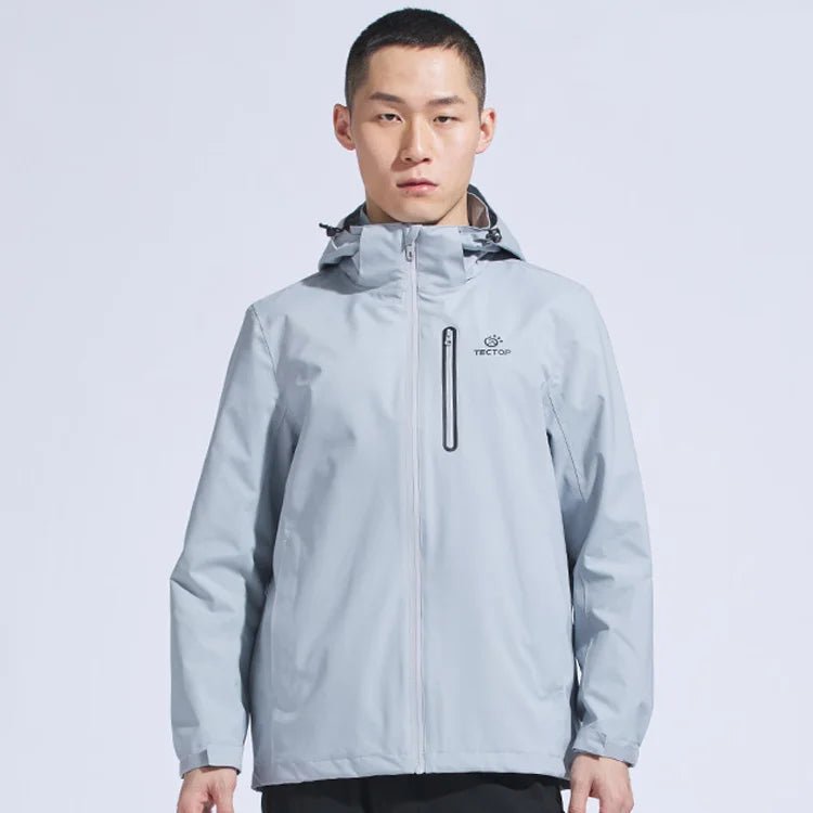 Man Winter Outdoor Rain Waterproof Hiking Jacket Heat Sealed Camo Print Hoodie Jacket - Allen Fitness