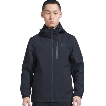 Man Winter Outdoor Rain Waterproof Hiking Jacket Heat Sealed Camo Print Hoodie Jacket - Allen Fitness