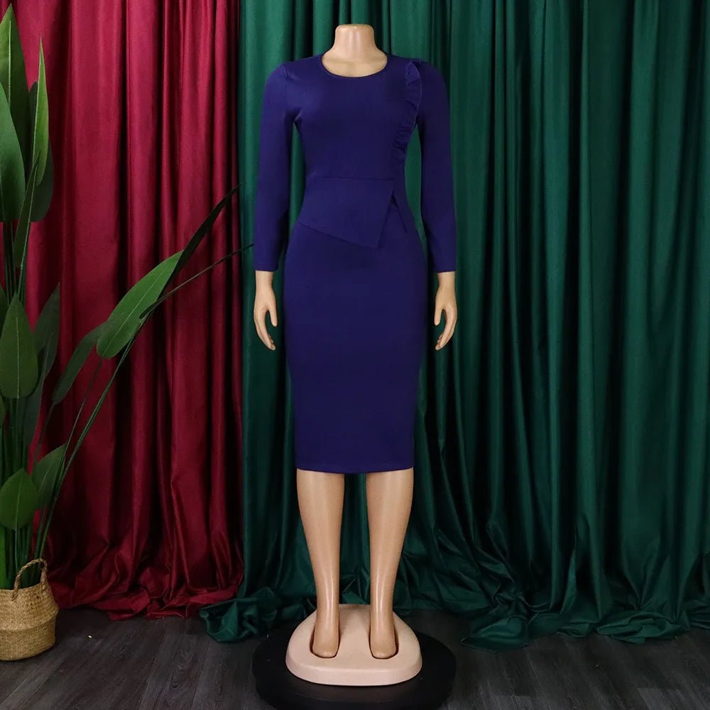 Spring Dresses Women Elegant Slim Long Sleeve Dresses For Women Clothing Office Dress For Women - Allen-Fitness