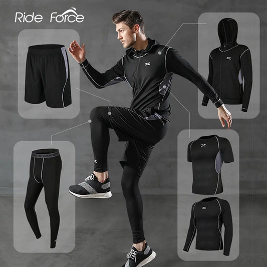 Men Gym Fitness Compression Sports Suit Clothes Running Jogging Sport Wear Exercise Workout Tights - Allen-Fitness
