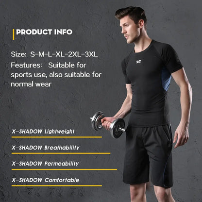Men Gym Fitness Compression Sports Suit Clothes Running Jogging Sport Wear Exercise Workout Tights - Allen-Fitness