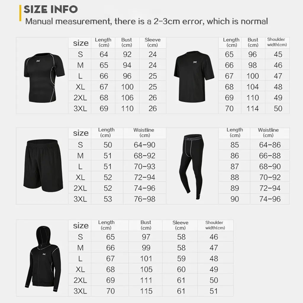 Men Gym Fitness Compression Sports Suit Clothes Running Jogging Sport Wear Exercise Workout Tights - Allen-Fitness