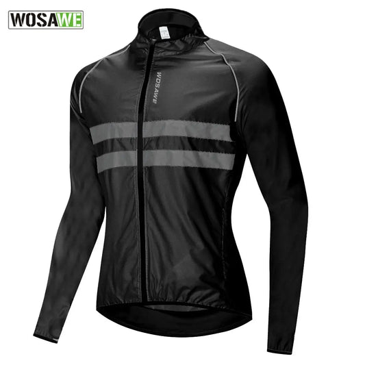Reflective Men Cycling Jacket Long Waterproof Road Mountain Bike MTB Jackets Bicycle Windbreaker - Allen-Fitness