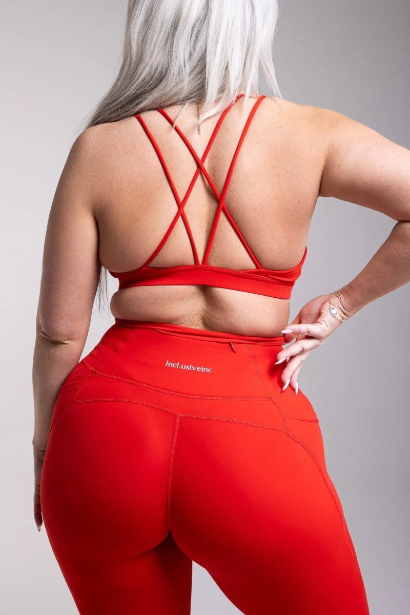 Active Red Leggings with Pockets - Allen - Fitness