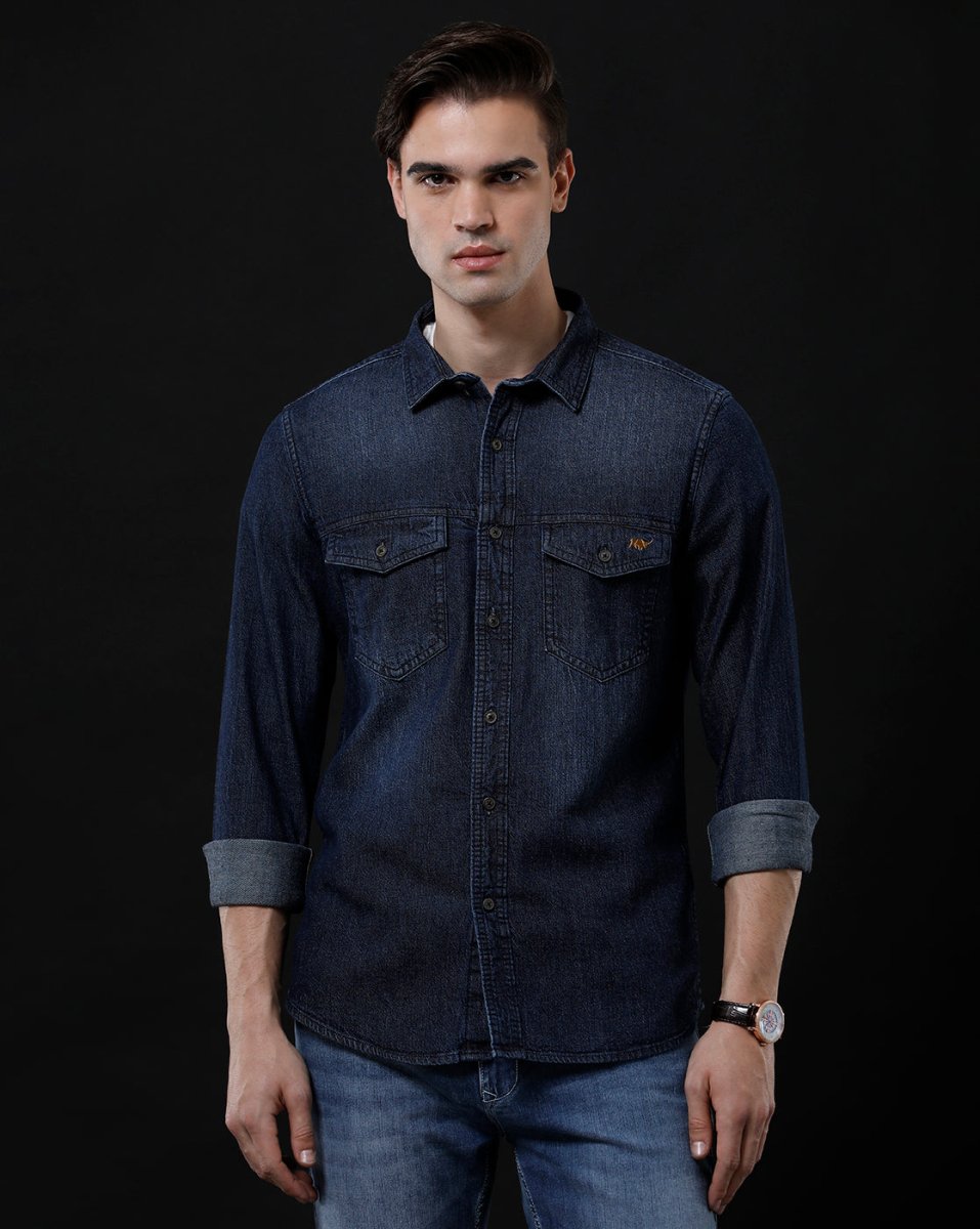 Affordable Men's Denim Shirt - Slim Fit Casual Design by Temple Of Denim - Allen - Fitness