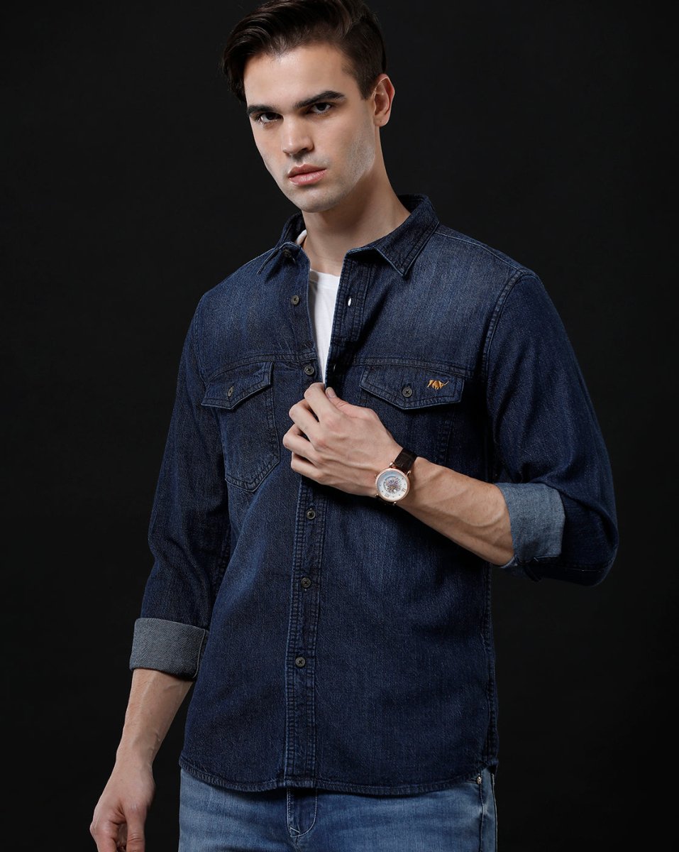Affordable Men's Denim Shirt - Slim Fit Casual Design by Temple Of Denim - Allen - Fitness