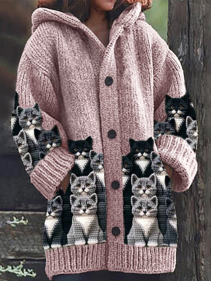 Animal Print 3D Effect Casual Hooded Cape Coat for Women in Sizes S to 5XL – Fun & Stylish.