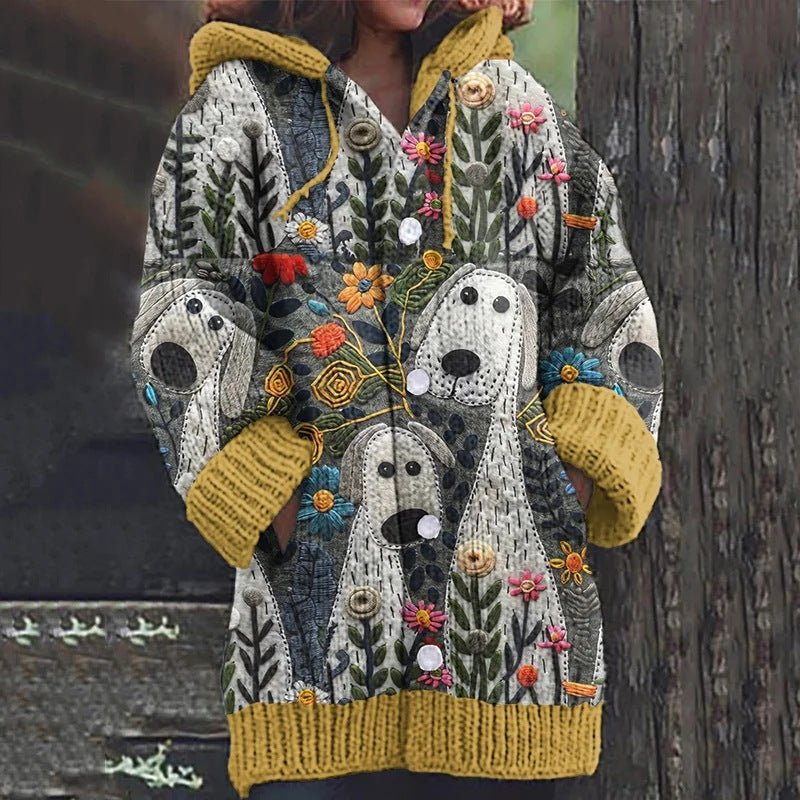 Animal Print 3D Effect Casual Hooded Cape Coat for Women in Sizes S to 5XL – Fun & Stylish.