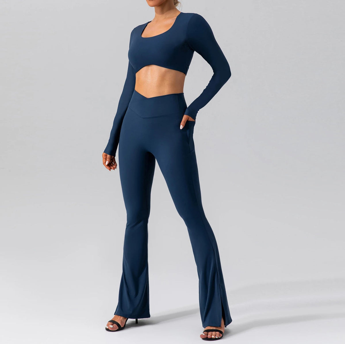 Backless Yoga Sport Bras Long Sleeve Fitness T Shirt Women Breathable Tops - Allen - Fitness