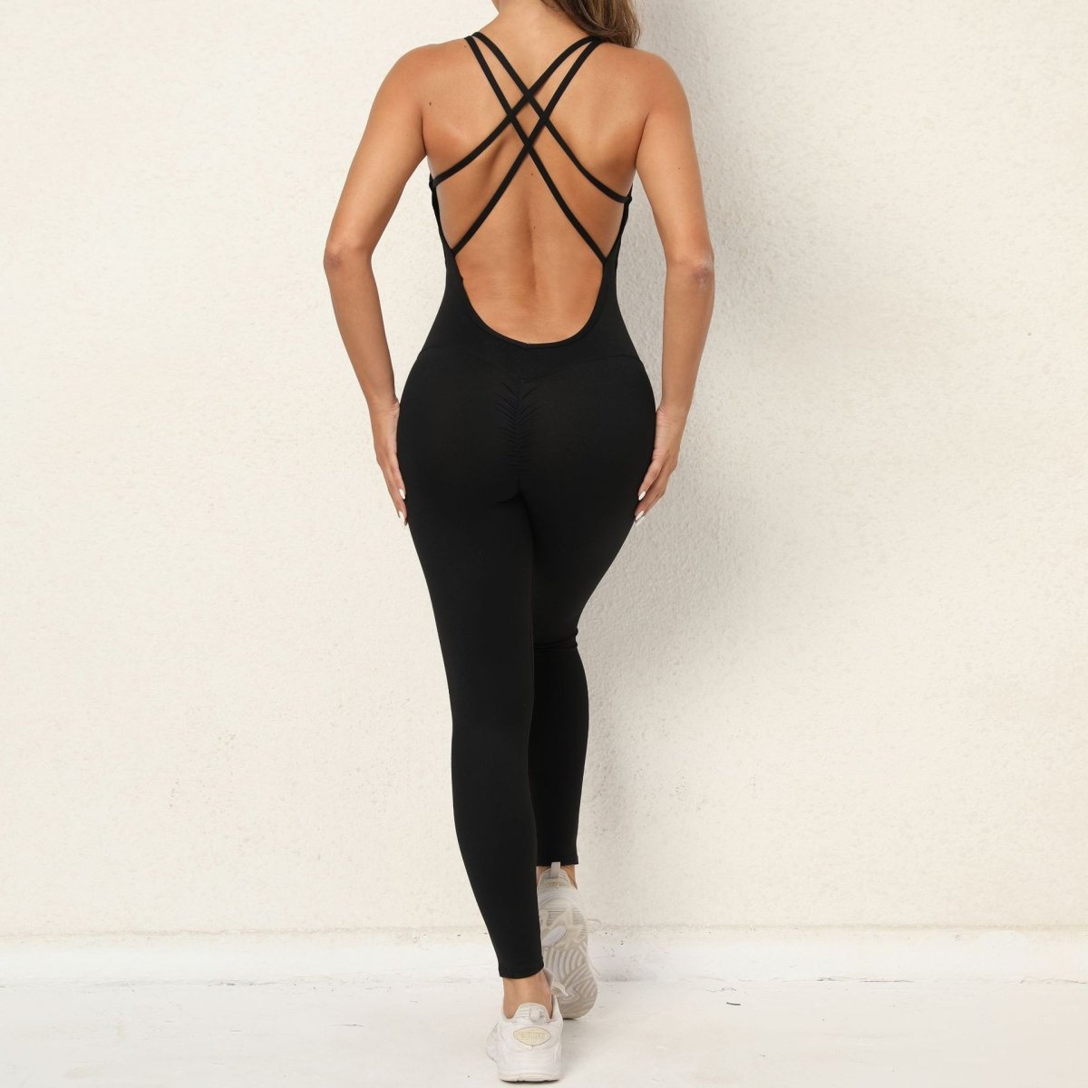 Cross - Strap Yoga Jumpsuit - Quick - Drying, Tight - Fitting Seamless Fitness Leggings for Women - Allen - Fitness