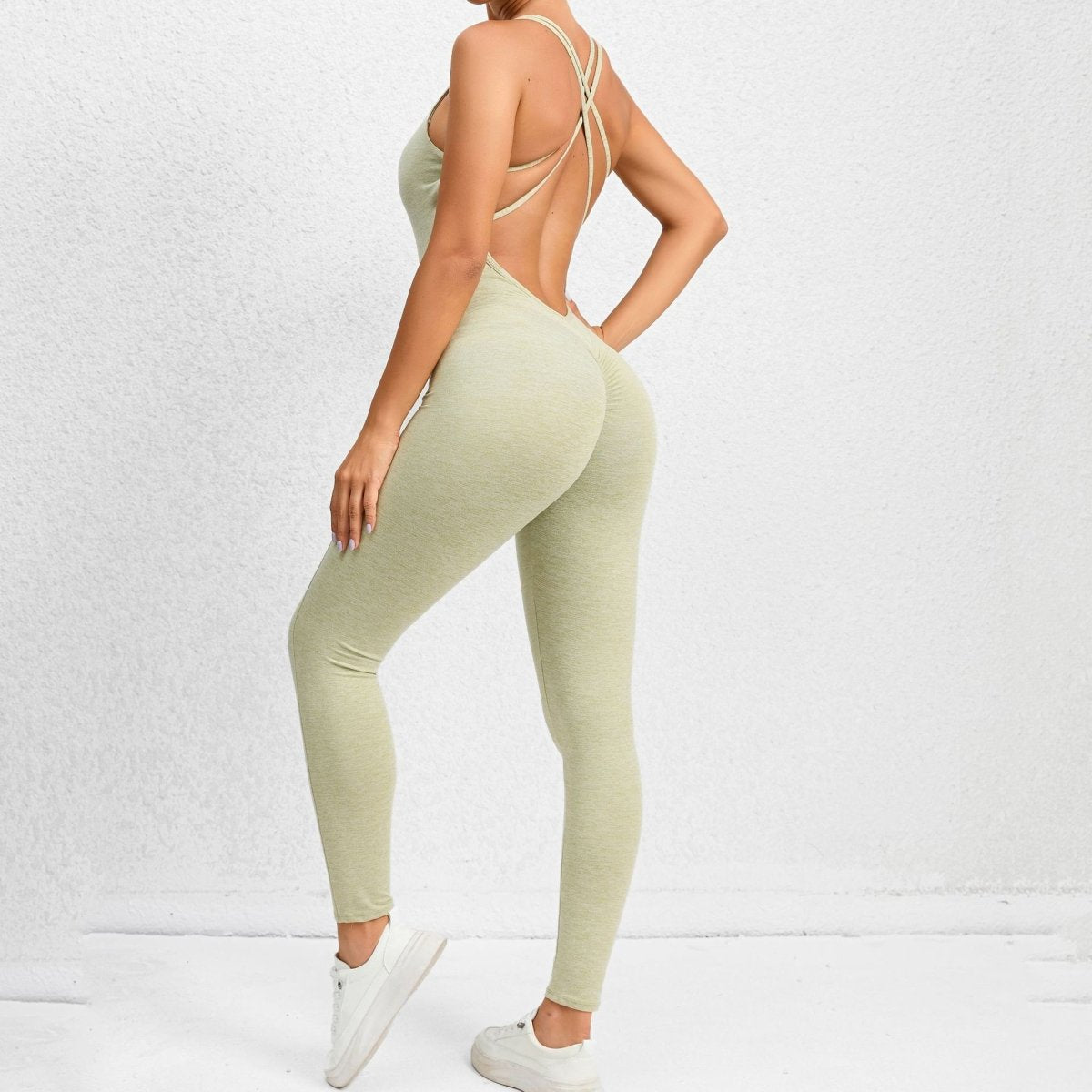 Cross - Strap Yoga Jumpsuit - Quick - Drying, Tight - Fitting Seamless Fitness Leggings for Women - Allen - Fitness