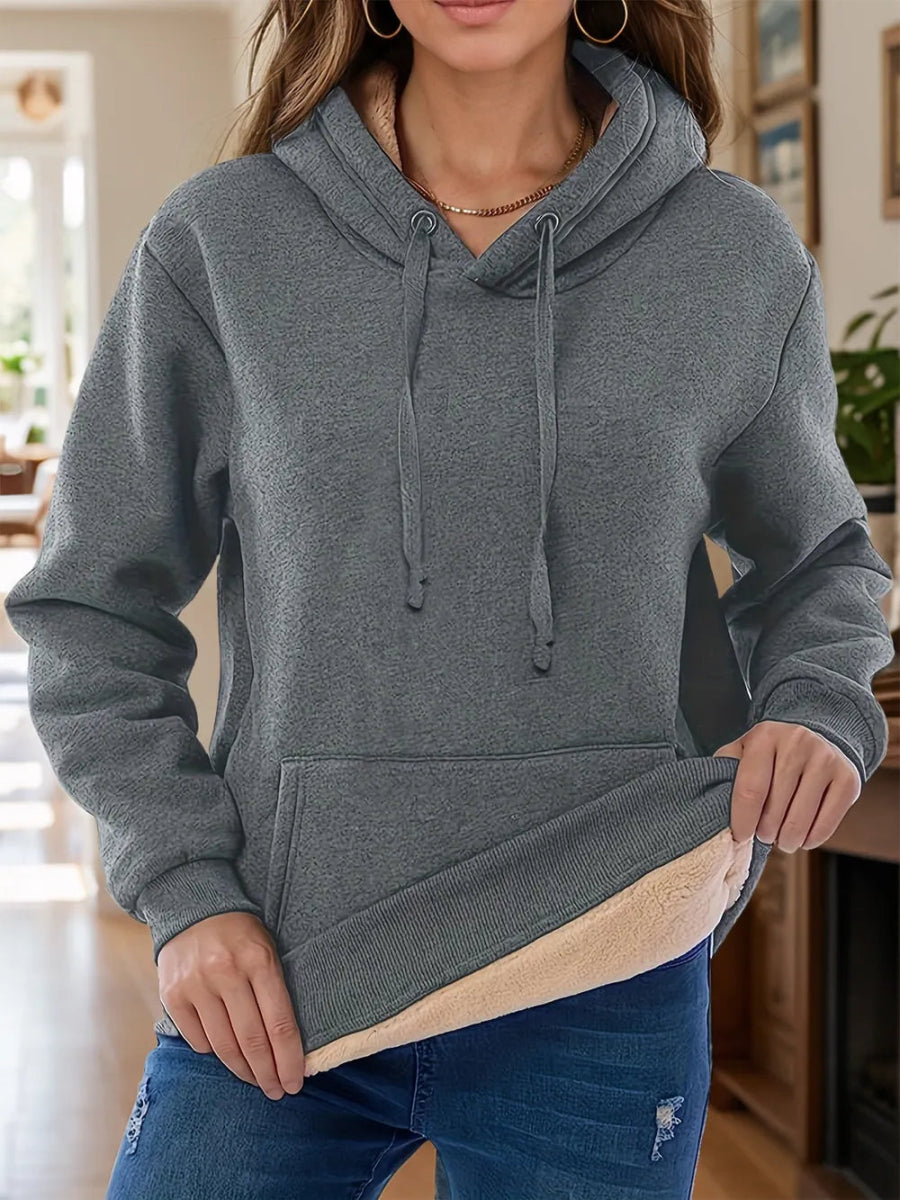 Drawstring Hoodie for Women - Long Sleeve with Kangaroo Pocket, Soft & Comfortable - Allen - Fitness