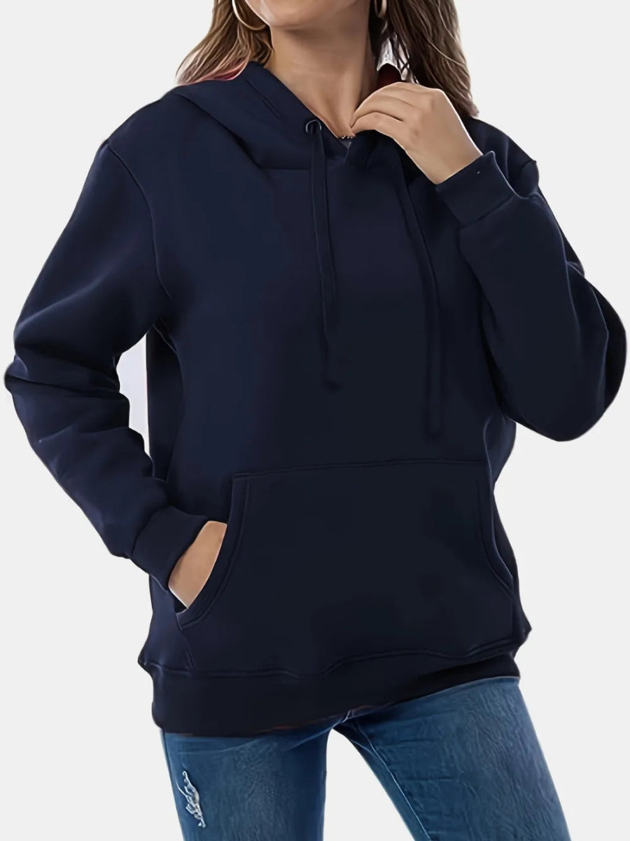 Drawstring Hoodie for Women - Long Sleeve with Kangaroo Pocket, Soft & Comfortable - Allen - Fitness