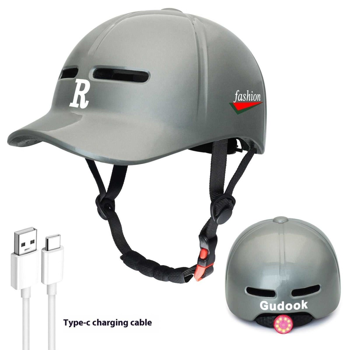 Duck Tongue Integrated Bicycle Riding Helmet Warning Light - Allen - Fitness