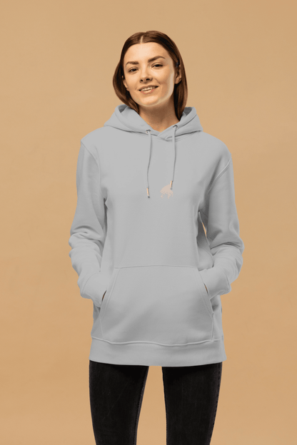 Eco - Friendly Hooded Sweatshirt - Minimalist Grey Hoodie Made from 100% Organic Cotton - Allen - Fitness