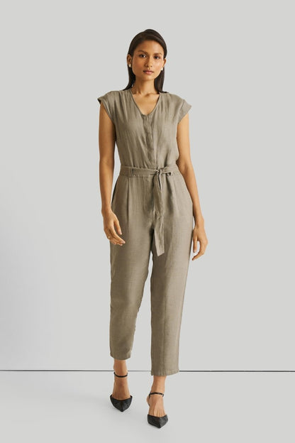 Evening Chai Jumpsuit in Dark Green - Allen - Fitness