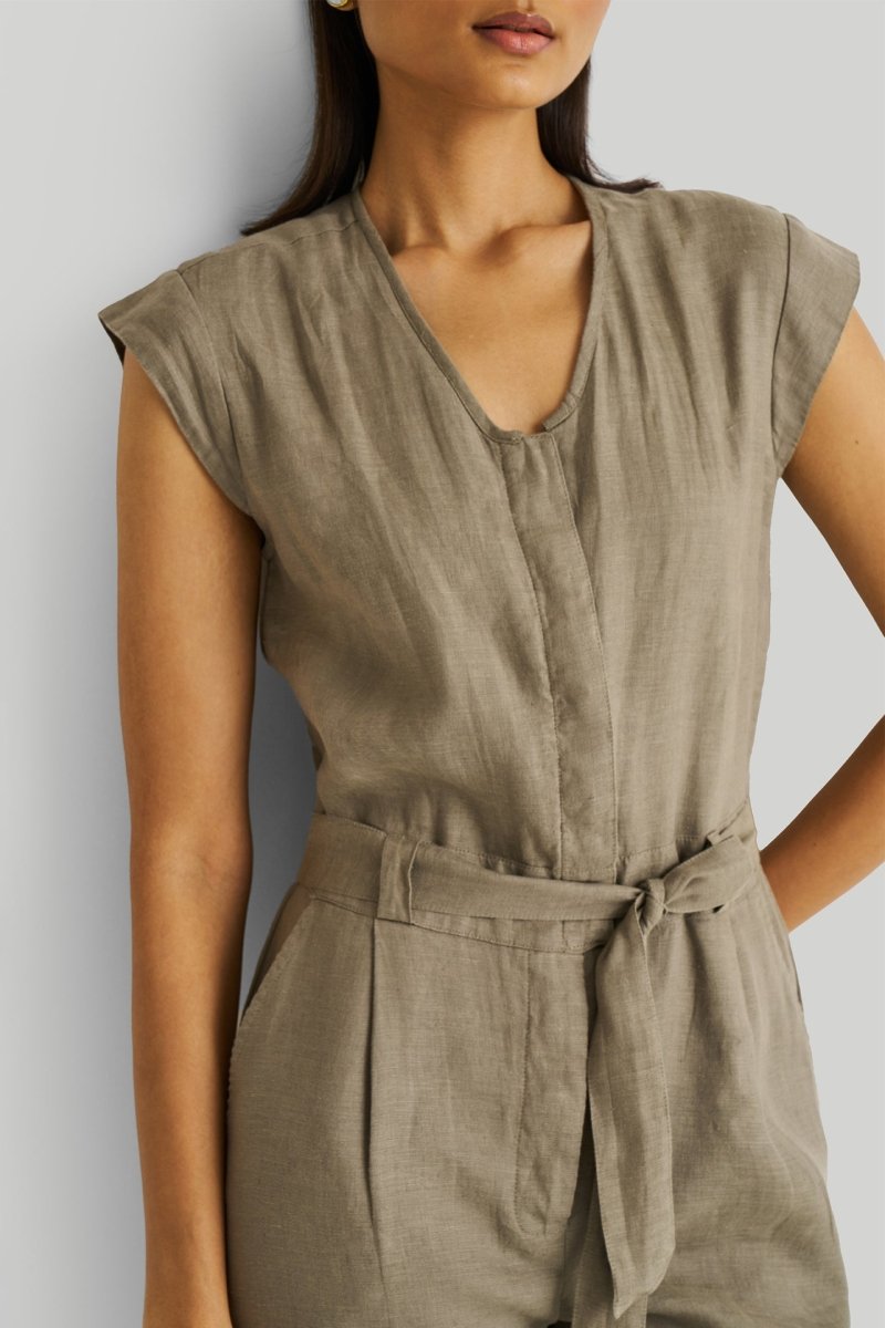 Evening Chai Jumpsuit in Dark Green - Allen - Fitness