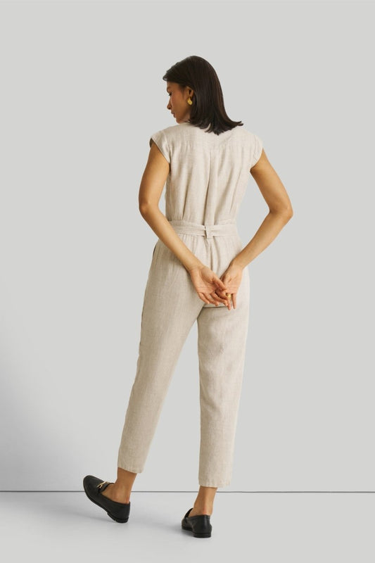 Evening Chai Jumpsuit in Light Beige - Allen - Fitness