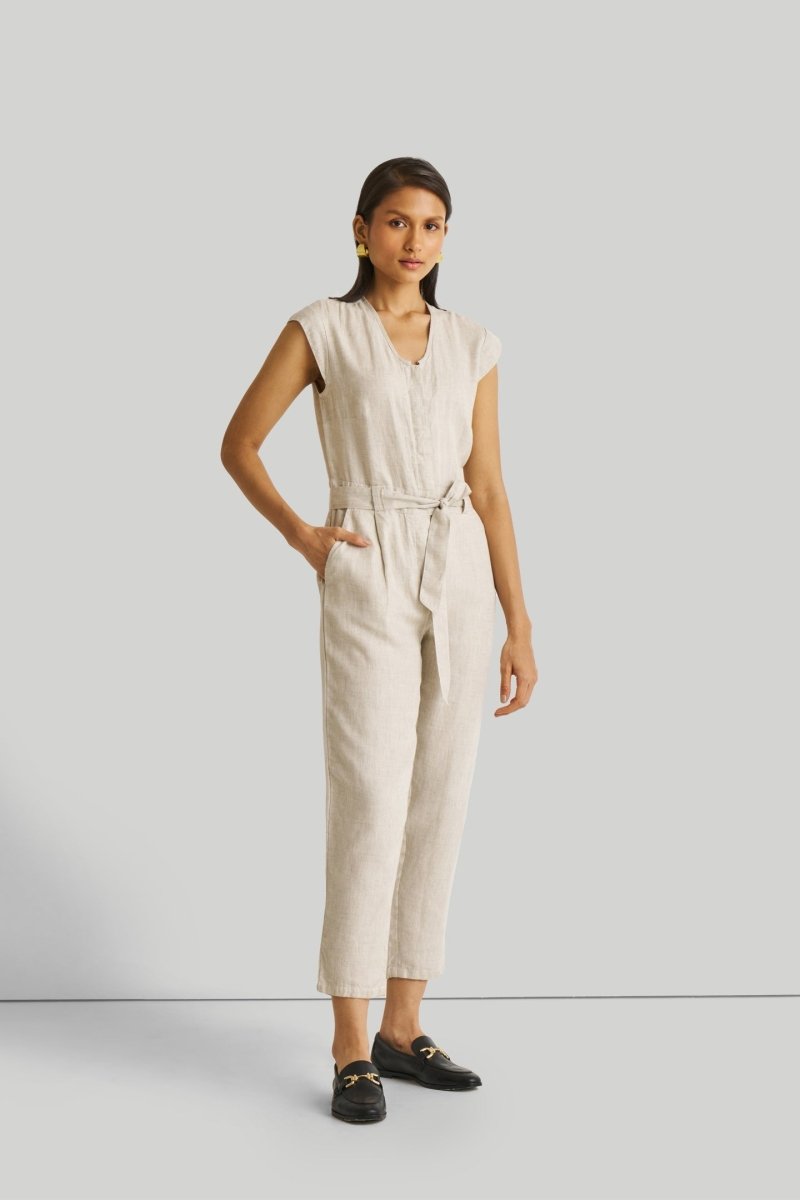 Evening Chai Jumpsuit in Light Beige - Allen - Fitness