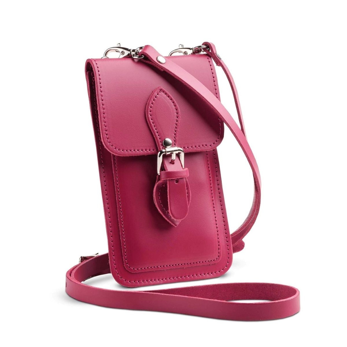 Handmade Leather Mobile Phone Pouch Plus - Magenta - Allen - Fitness