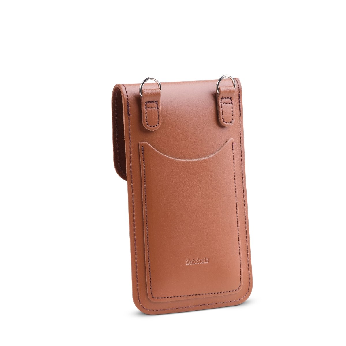 Handmade Mobile Phone Case - Leather Pouch with Adjustable Crossbody Strap in Chestnut - Allen - Fitness