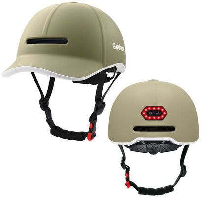 High - end LED Rechargeable Rear Lamp City Recreational Bicycle Riding Peaked Cap Helmet - Allen - Fitness