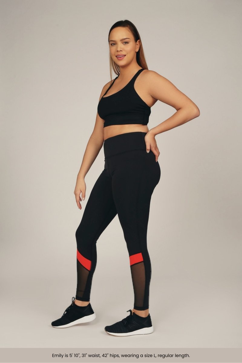High - Rise Compression Workout Leggings with Antimicrobial Properties & Back Pocket - Allen - Fitness
