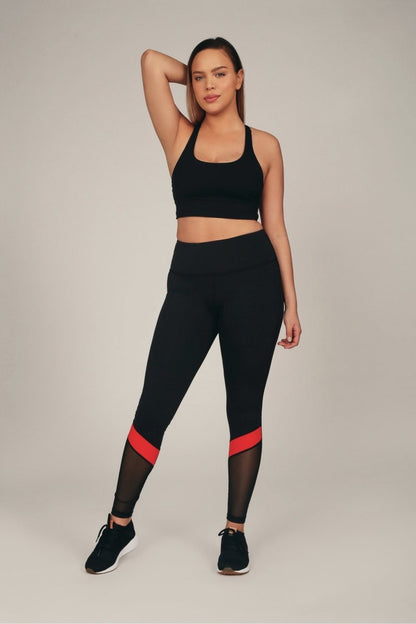 High - Rise Compression Workout Leggings with Antimicrobial Properties & Back Pocket - Allen - Fitness